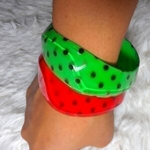 Vintage Translucent Polka-Dot Chunky Bracelets